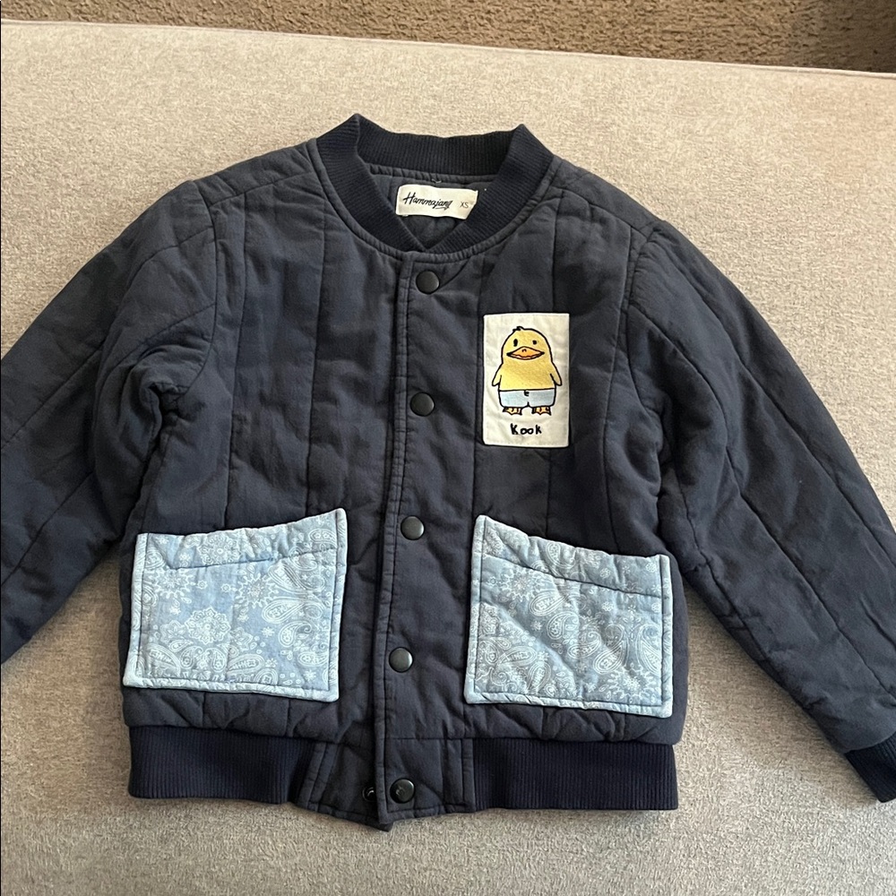 Kids Navy Blue Quilted Puffer Jacket
